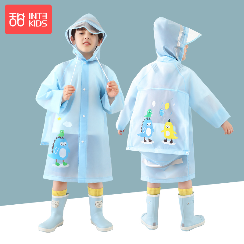 Children raincoat boys kids waterproof girls baby kindergarten transparent pupils poncho dinosaur raincoat rain gear