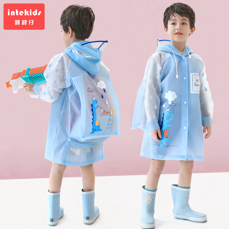 Children raincoat boys kids waterproof girls baby kindergarten transparent pupils poncho dinosaur raincoat rain gear