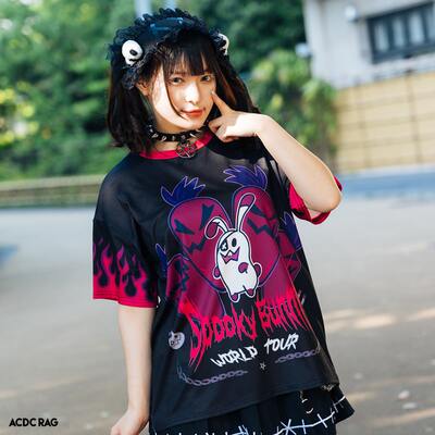 taobao agent Jier Design Great Appreciation Sickness Dark Ghost Rabbit Loose Short Sleeve Neutral T-shirt ACDC rAG Taiwan Agent