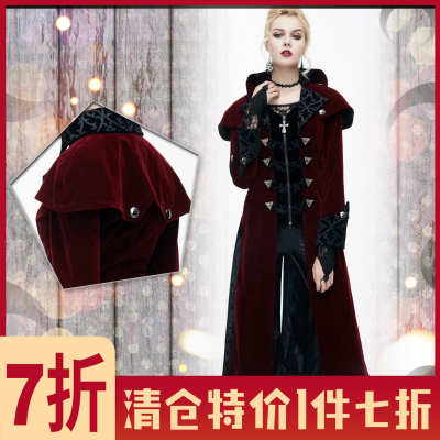 taobao agent O Jier o Gothic CT05902 Noble Dark Wind Blood Blood Blood Blood Blood Blood Blood Blood Blood Blood Fake two cross cloak cloak coat goth