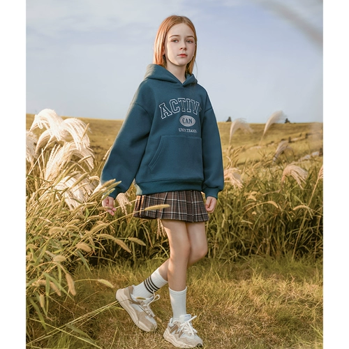 Утепленная толстовка с капюшоном, демисезонный детский пуховик, коллекция 2023, подходит для подростков, в западном стиле, увеличенная толщина