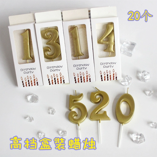 Creative Digital Candle Wedding Party поставляет высококлассные золотые коробки Digital Candle Gold 0-9 20 Установки