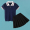 短袖蓝polo衫+黑色短裙裤