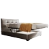 Giường da Chivas đôi hiện đại tối giản phòng ngủ chính Bắc Âu ánh sáng sang trọng lưu trữ đồ nội thất giường 1,8 m 2 m C025 - Giường Giường