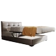 Giường da Chivas đôi hiện đại tối giản phòng ngủ chính Bắc Âu ánh sáng sang trọng lưu trữ đồ nội thất giường 1,8 m 2 m C025 - Giường
