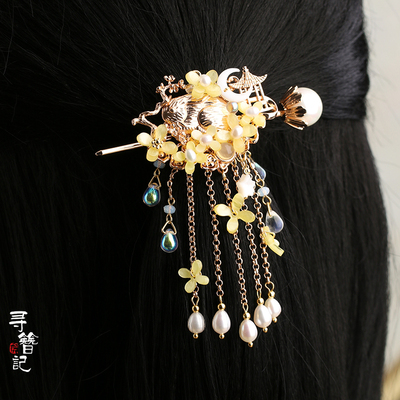 taobao agent Genuine hair accessory, Hanfu, cheongsam, Chinese hairpin with tassels