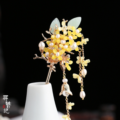 taobao agent Genuine Chinese hairpin with tassels, Hanfu, cheongsam, hair accessory