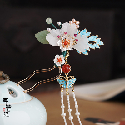 taobao agent Genuine Hanfu, ethnic cheongsam, hair accessory with tassels, spring Chinese hairpin, ethnic style
