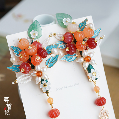 taobao agent Genuine Hanfu, cheongsam, cute hair accessory, hairgrip with tassels, gradient