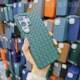 Orange Woven Textured Premium Phone Case for Galaxy S25, S25+, and S25 Ultra