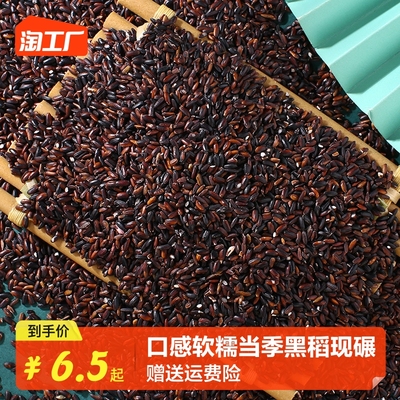 taobao agent Happy Banquet Blood Glutinous Rice New Rice Northeast Black Glutinous Rice Black rice glutinous miscellaneous rice 500g vacuum packaging purple glutinous rice