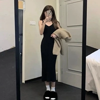 Черное платье-комбинация