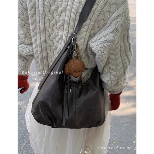 Демисезонная сумка подмышку, модная вместительная и большая сумка через плечо, Южная Корея