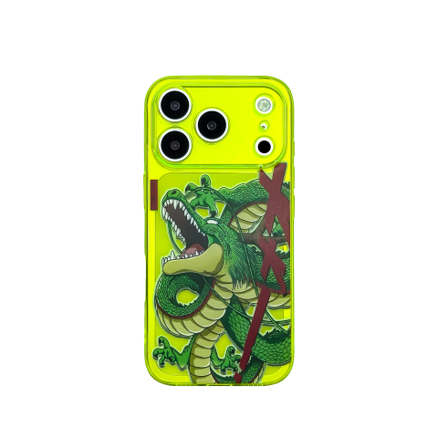 Fluorescence 17 Pro Max Wish-Granting Dragon : 3D Illustration, Clear Bumper Pro/Plus/Max/Air – 17, 16, 15, 14, 13 iPhone