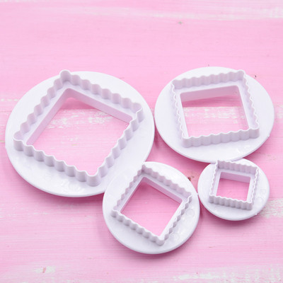 taobao agent Ultra -light clay square wave straight edge dual -use cutting mold 5 -piece set of biscuit soft pottery base DIY mold