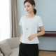 Vải lanh cotton T-shirt của phụ nữ eo cao lỏng lẻo phần mỏng mỏng từ bi vải lanh ngắn tay phụ nữ lanh ngắn mùa hè hàng đầu phụ nữ - Áo phông