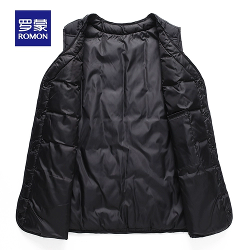 Легкий и тонкий пуховик с пухом, демисезонный удерживающий тепло жилет, для среднего возраста, свободный крой