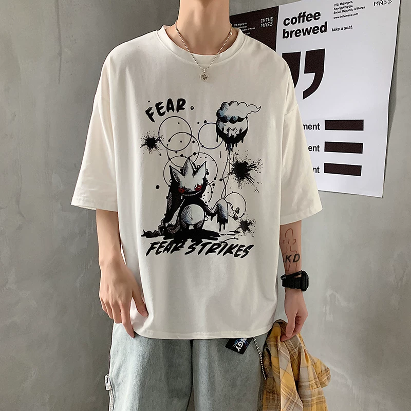 Brand trend T-shirt for students, Korean style, with short sleeve, for beloved