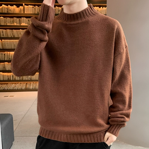 Демисезонный свитер, модная трендовая комфортная удерживающая тепло рубашка, высокий воротник