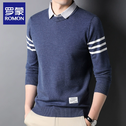 Комплект, свитер, базовая осенняя трикотажная зимняя рубашка для отдыха