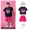 703 Черные короткие рукава + 701 розовые шорты + белая бейсболка + радужные носки