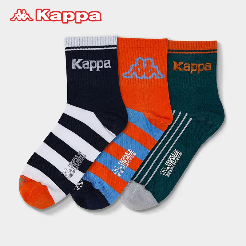双十二福利，Kappa 2023秋冬运动中筒棉袜 3双  