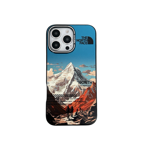 The North Face Red Blue White Mountain Topographic iPhone Case