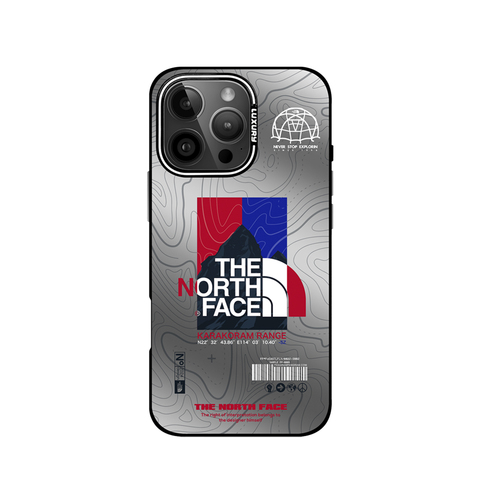The North Face Red Blue White Mountain Topographic iPhone Case