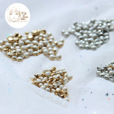 taobao agent Spot 4mm5mm Golden Silver Pearl Pack Bjd baby clothing materials buttons and auxiliary materials all copper bottom doll