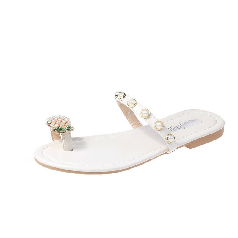 Buy Set toe clip Slippers women's summer wear 2020 new Korean Style ...