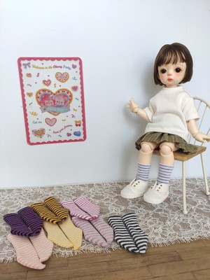 taobao agent Spot six points bjd socks pile socks, striped socks, doll clothes accessories