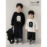 Штаны для мальчиков, детские джинсы, осенние, свободный прямой крой