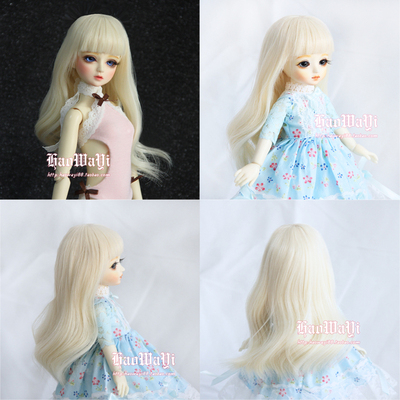 taobao agent Good baby clothing BJD high -temperature silk wig fake hair natural long curly curly milk golden brown olive