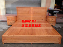 Новый старый вяз 1 метр 8 сплошная деревянная кровать высокая и низкая кровать Ян Линь мебель кровать для хранения плоская кровать коробка кровать