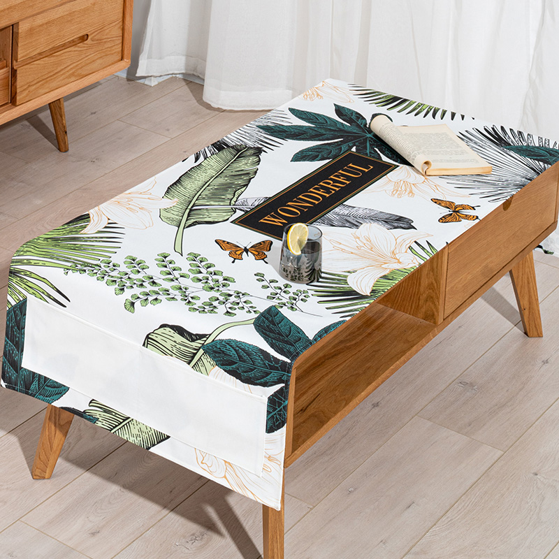 bla gold nordic simple coffee table tablecloth  cabinet cover cloth cotton linen waterproof and oil-proof disposable rectangular coffee table tablecloth