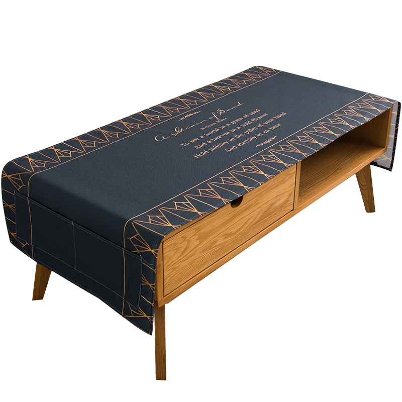 bla gold nordic simple coffee table tablecloth  cabinet cover cloth cotton linen waterproof and oil-proof disposable rectangular coffee table tablecloth