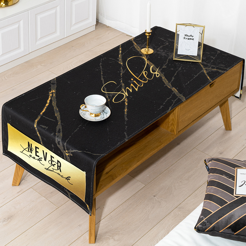 bla gold nordic simple coffee table tablecloth  cabinet cover cloth cotton linen waterproof and oil-proof disposable rectangular coffee table tablecloth