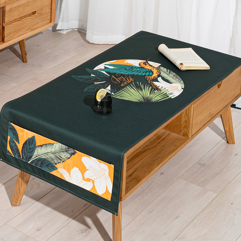 bla gold nordic simple coffee table tablecloth  cabinet cover cloth cotton linen waterproof and oil-proof disposable rectangular coffee table tablecloth