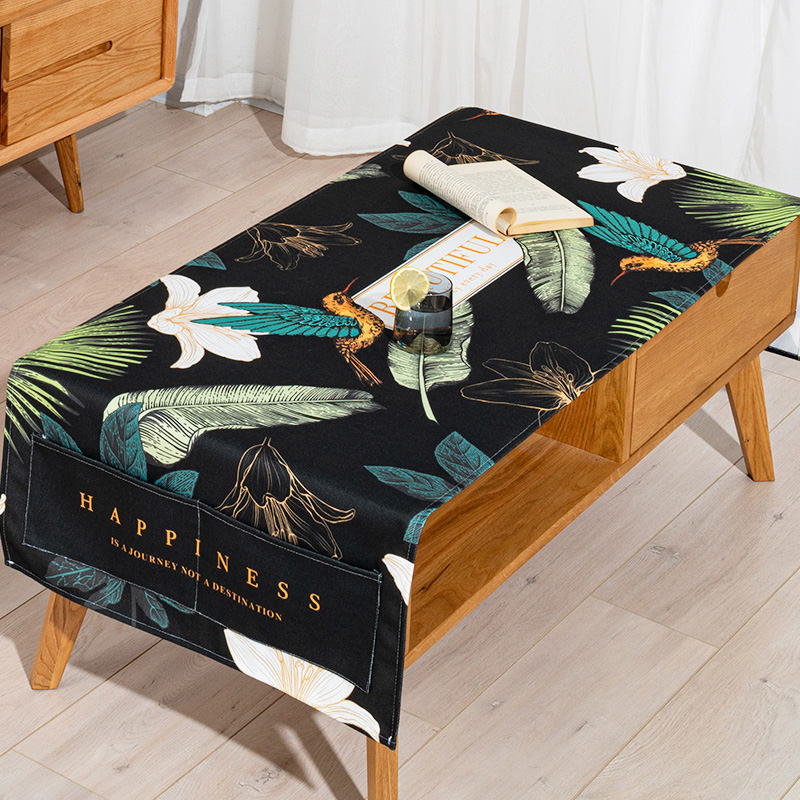 bla gold nordic simple coffee table tablecloth  cabinet cover cloth cotton linen waterproof and oil-proof disposable rectangular coffee table tablecloth