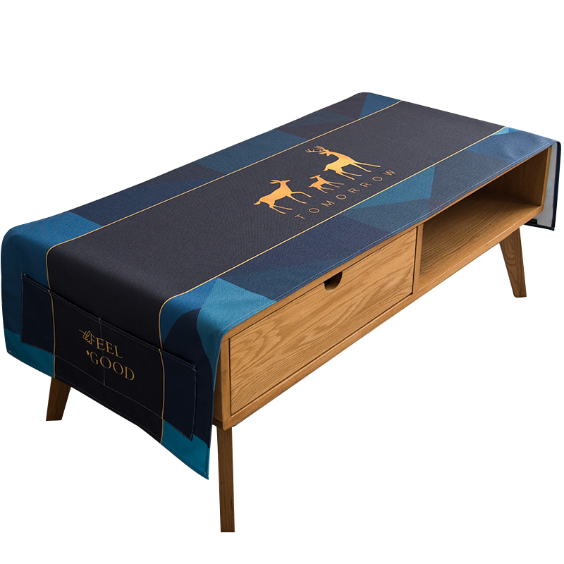 bla gold nordic simple coffee table tablecloth  cabinet cover cloth cotton linen waterproof and oil-proof disposable rectangular coffee table tablecloth