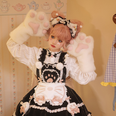 taobao agent Six Mangxing Lolita Autumn and Winter warm furry fursual furry claws cute plush beast claw cat claws