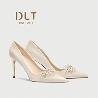 Свадебные туфли, расширенная обувь для невесты на высоком каблуке, коллекция 2023, против усталых ног, изысканный стиль, для подружки невесты