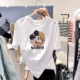 Mickey T-shirt nữ ngắn tay thủy triều lưới màu đỏ Dongdaemun mới Hàn Quốc cá tính hàng đầu Sinh viên phong cách phương Tây Quần áo nữ phong cách Hồng Kông - Áo phông