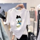 Mickey T-shirt nữ ngắn tay thủy triều lưới màu đỏ Dongdaemun mới Hàn Quốc cá tính hàng đầu Sinh viên phong cách phương Tây Quần áo nữ phong cách Hồng Kông - Áo phông