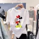 Mickey T-shirt nữ ngắn tay thủy triều lưới màu đỏ Dongdaemun mới Hàn Quốc cá tính hàng đầu Sinh viên phong cách phương Tây Quần áo nữ phong cách Hồng Kông - Áo phông