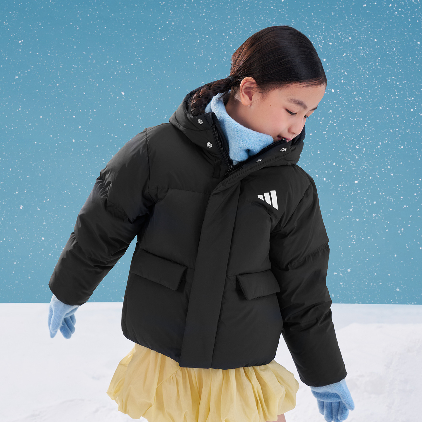【阿迪达斯斯】儿童600蓬宽松连帽羽绒服