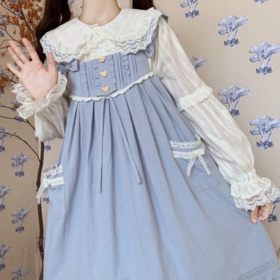 taobao agent Japanese lace doll, universal jacket, autumn bra top, Lolita style, doll collar, lace dress, long sleeve