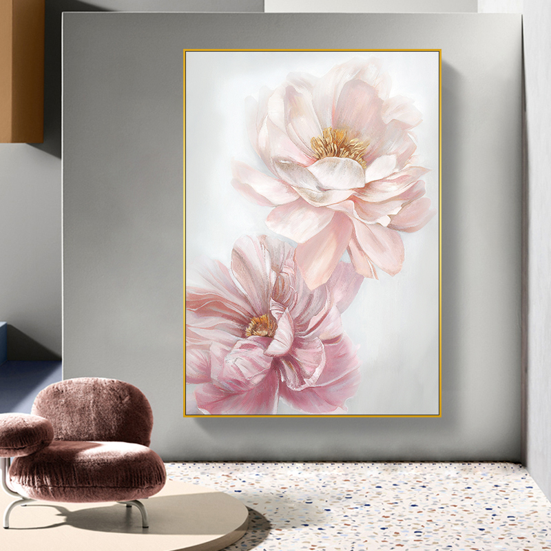 玄関の油絵の装飾画を手描きする 抽象画 植物花卉9 - 絵画