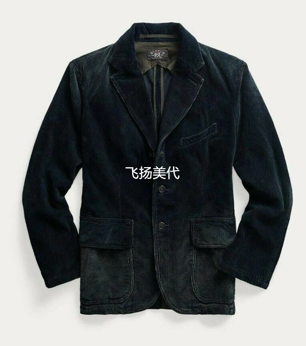 現貨2017 RRL INDIGO CORDUROY SPORTS COAT 燈芯絨修身西服外套-Taobao