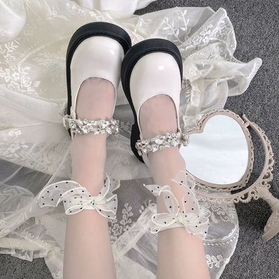 taobao agent Summer glossy Japanese socks, cute thin crystal, Lolita style